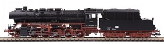[Lokomotivy] → [Parní] → [BR 50] → 501369: parní lokomotiva černá s červeným pojezdem a kouřovými plechy