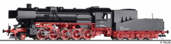 [Lokomotivy] → [Parní] → [BR 52] → 502391: parní lokomotiva černá s červeným pojezdem a kouřovými plechy, vanový tendr
