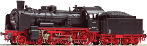 [Lokomotivy] → [Parní] → [BR 38] → 36041: parní lokomotiva černá s kouřovými plechy a s červeným pojezdem