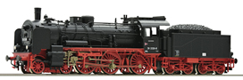 [Lokomotivy] → [Parní] → [BR 38] → 36059: parní lokomotiva parní lokomotiva černá s kouřovými plechy, červený pojezd