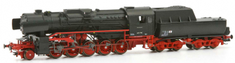 [Lokomotivy] → [Parní] → [BR 42] → 504201: parní lokomotiva černá s červeným pojezdem a s kouřovými plechy, vanový tendr
