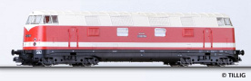 [Lokomotivy] → [Motorové] → [V 180 (BR 118)] → 501132-3: červená s krémovým pruhem a šedou střechou, černý rám a pojezd