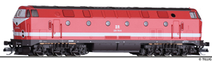 [Lokomotivy] → [Motorové] → [BR 119] → 02795: dieselová lokomotiva červená s proužkem slonová kost, černý pojezd