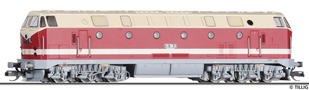 [Lokomotivy] → [Motorové] → [BR 119] → 502120: dieselová lokomotiva červená-slonová kost, šedý rám a pojezd