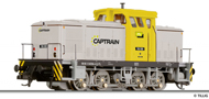 [Lokomotivy] → [Motorové] → [V 60] → 96155: bílá-žlutá s černým rámem a pojezdem „CAPTRAIN“