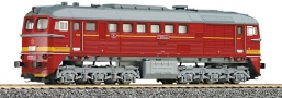 [Lokomotivy] → [Motorové] → [BR 120] → 02566: dieselová lokomotiva červená s šedým pojezdem a výstražným žlutým pruhem