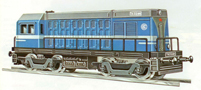 [Lokomotivy] → [Motorové] → [BR 107] → 2621: modrá s šedou střechou a černým pojezdem T 435