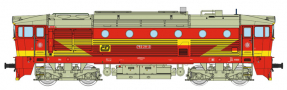 [Lokomotivy] → [Motorové] → [T478.3 „Brejlovec”] → 33343: dieselová lokomotiva červená se žlutým bleskem „BÉĎA“