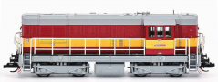 [Lokomotivy] → [Motorov] → [T466.2/T448.0] → 502151: dieselov lokomotiva erven s vstranm pruhem, ed stecha, rm a pojezd