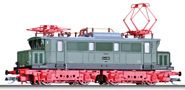 [Lokomotivy] → [Elektrické] → [BR 144] → 01444 E: elektrická lokomotiva zelená s šedou střechou, černý rám a červený pojezd