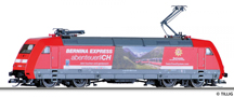 [Lokomotivy] → [Elektrické] → [BR 101] → 02316: elektrická lokomotiva červená s potiskem „Bernina Express abenteuerlich“