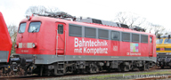 [Lokomotivy] → [Elektrické] → [BR 110] → 04394 E: elektrická lokomotiva červená „Bahntechnik und Kompetenz“