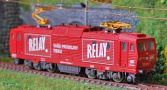 [Lokomotivy] → [Elektrické] → [162/163 a 362/363] → 941.08: červená s reklamou ″RELAY″