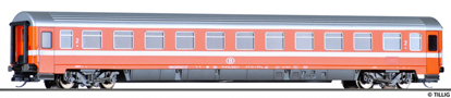 [Osobní vozy] → [Rychlíkové] → [typ Eurofima] → 13554: oranžový s bílým pásem a šedou střechou 2. tř.
