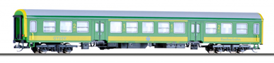 [Osobní vozy] → [Rychlíkové] → [typ Halberstadt] → 01688: zelený se žlutým pruhem, šedá střecha 1./2. tř.