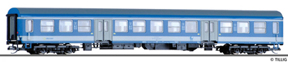 [Osobní vozy] → [Rychlíkové] → [typ Halberstadt] → 13595: osobní vůz modrý-světle šedý s šedou střechou