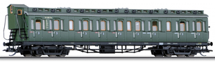 [Osobní vozy] → [Spěšné a osobní] → [4-osé oddílové] → 01616: zelený s tmavě šedou střechou a brzdařskou budkou 3. tř.