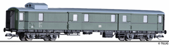 [Osobní vozy] → [Spěšné a osobní] → [4-osé spěšné] → 13395: zavazadlový vůz zelený se stříbrnou střechou