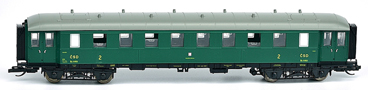 [Osobní vozy] → [Spěšné a osobní] → [4-osé spěšné] → 501910: osobní vůz zelený s šedou střechou 2. tř.