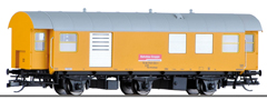 [Osobní vozy] → [Spěšné a osobní] → [2-osé a 3-osé rekonstruované] → 502108: obytný-dílenský vůz do pracovního vlaku žlutý s šedou střechou