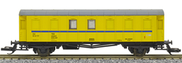 [Osobní vozy] → [Spěšné a osobní] → [2-osé typ Be/Bi a Ce/Ci] → : dílenský vůz žlutý s modrým proužkem a šedou střechou
