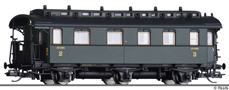 [Osobní vozy] → [Spěšné a osobní] → [3-osé pruské] → 16054: oddílový osobní vůz tmavě zelený s černou střechou 2./3. tř.
