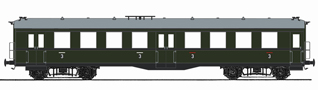 [Osobní vozy] → [Spěšné a osobní] → [4-osé „Altenberg“] → 120008: osobní vůz zelený s šedou střechou 3. tř.