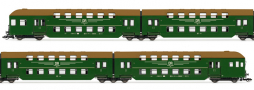 [Osobní vozy] → [Patrové] → [DB 13] → HN9520: čtyřdílná patrová jednotka zelená s olivovou střechou
