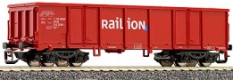 [Nákladní vozy] → [Otevřené] → [4-osé Eas] → 15235: vysokostěnný nákladní vůz červený „Railion“