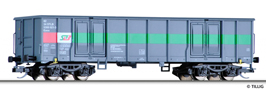 [Nákladní vozy] → [Otevřené] → [4-osé Eas] → 15268: vysokostěnný nákladní vůz šedý se zeleným pásem