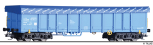 [Nákladní vozy] → [Otevřené] → [4-osé Eas] → 15676: vysokostěnný nákladní vůz modrý s plachtou „Cronifer“