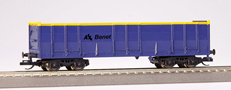 [Nákladní vozy] → [Otevřené] → [4-osé LOWA] → 65380: modrý se žlutým okrajem „Benet“
