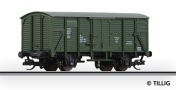 [Nákladní vozy] → [Kryté] → [2-osé s nízkou střechou] → 500999: krytý nákladní vůz tmavě zelený s šedou střechou do požárního vlaku