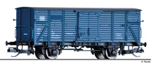 [Nákladní vozy] → [Kryté] → [2-osé s nízkou střechou] → 501905: krytý nákladní vůz modrý do pracovního vlaku