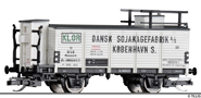 [Nákladní vozy] → [Kryté] → [2-osé s nízkou střechou] → 95893: krytý nákladní vůz na kapalný plyn „Dansk Sojakagefabrik Kobenhavn“