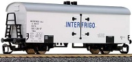 [Nákladní vozy] → [Kryté] → [2-osé chladicí, pivní a reklamní] → 14010: chladící vůz bílý s šedou střechou „Interfrigo“