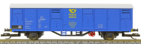 [Nákladní vozy] → [Kryté] → [2-osé Gbs] → 500681: krytý poštovní vůz modrý s šedou střechou „Česká pošta“