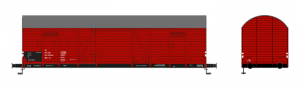 [Nákladní vozy] → [Kryté] → [2-osé Gl] → 0114009: krytý nákladní vůz červenohnědý s šedou střechou