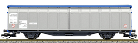 [Nákladní vozy] → [Kryté] → [2-osé s posuvnými bočnicemi] → 37563: nákladní vůz modrý se stříbrnými posuvnými bočnicemi „Transwaggon“