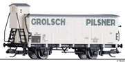[Nákladní vozy] → [Kryté] → [2-osé chladicí] → 17920: chladící vůz bílý s šedou střechou „Grolsch Pilsner“