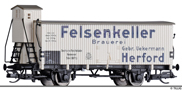 [Nákladní vozy] → [Kryté] → [2-osé chladicí] → 17924: chladicí vůz bílý s šedou střechou „Felsenkeller Brauerei Herford“