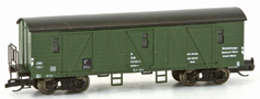 [Nákladní vozy] → [Kryté] → [4-osé ostatní] → 23284: krytý nákladní vůz do pracovního vlaku zelený s tmavě šedou střechou