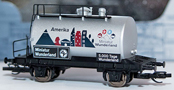 [Nákladní vozy] → [Cisternové] → [2-osé Z52] → 501420: kotlový vůz stříbrný s reklamním potiskem „5000 Tage Wunderland - Amerika”