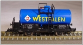 [Nákladní vozy] → [Cisternové] → [2-osé R (JATT)] → 501328: kotlový vůz modrý „Westfalen”