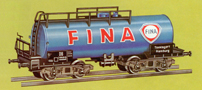 [Nákladní vozy] → [Cisternové] → [4-osé s lávkou Ra] → 05411: modrá ″FINA″