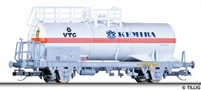 [Nákladní vozy] → [Cisternové] → [2-osé na chemikálie] → 14974: cisternový vůz světle šedý „Kemira“