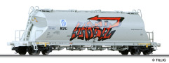 [Nákladní vozy] → [Samovýsypné] → [4-osé na uhelný prach] → 15496G: šedý s logem „KVG“ s graffiti