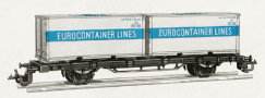 [Nkladn vozy] → [Nzkostnn] → [2-os Sm] → 4521: nkladn ploinov vz ern se dvma 20′ kontejnery „EUROCONTAINER LINES“