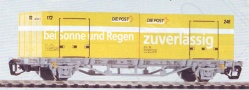 [Nákladní vozy] → [Nízkostěnné] → [2-osé kontejnerové Lgs 579] → 47703: světlešedý se dvěma žlutými kontejnery