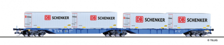 [Nkladn vozy] → [Nzkostnn] → [6-os Kombiwaggon] → 18035: modr „Kombiwaggon“ se tymi kontejnery 20′ „DB Schenker“